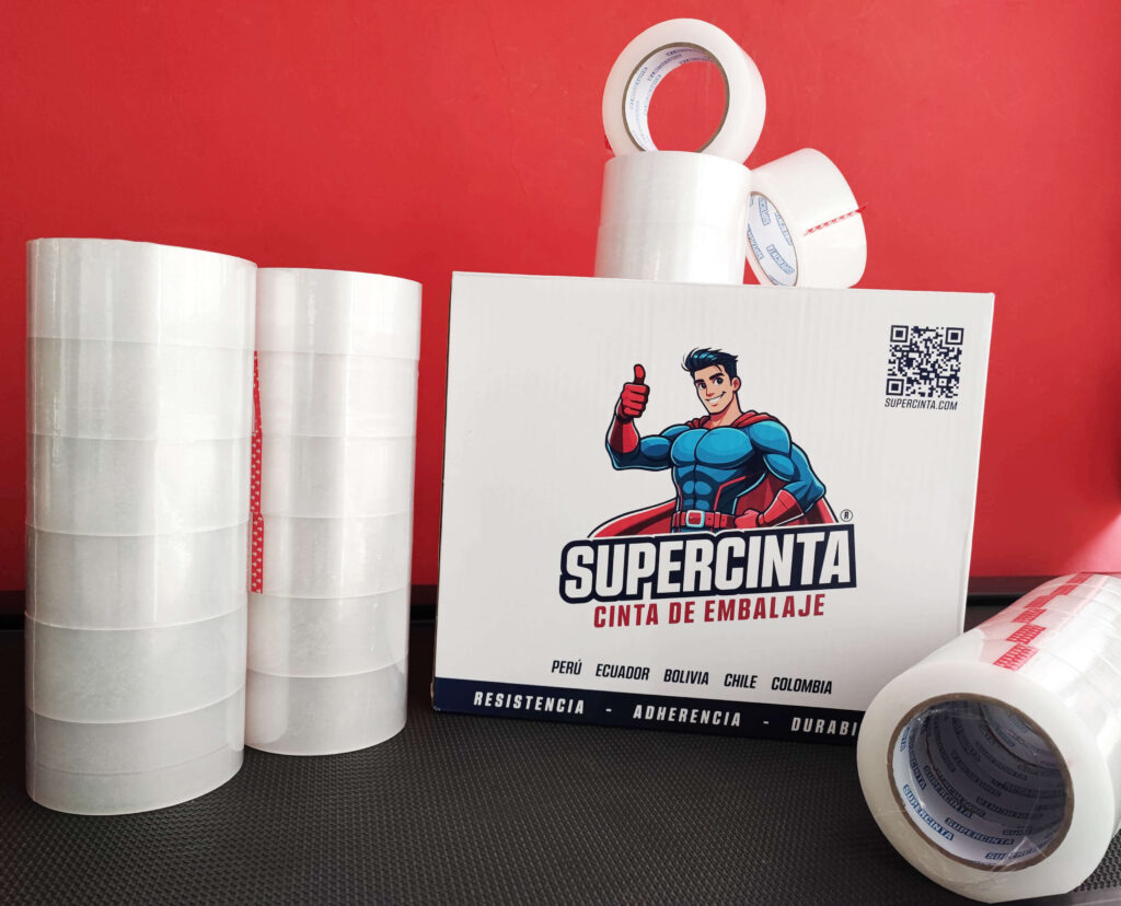 Cinta de embalaje transparente SUPERCINTA de 48 mm x 110 yardas para uso profesional